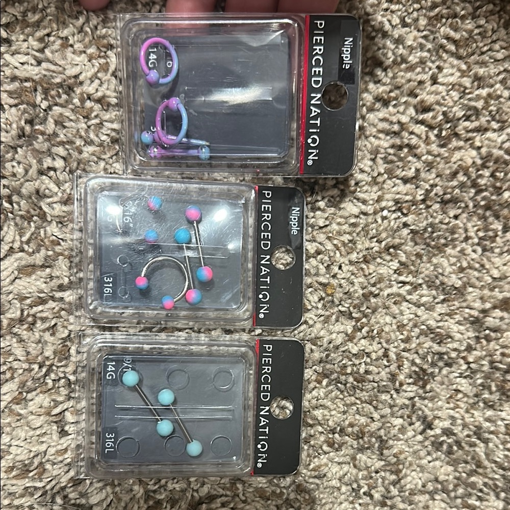 9/16” nipple rings unused